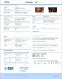 Màn hình NDS 21 Endovue 21" hãng NDS Surgical Imaging ., LLC; Mỹ